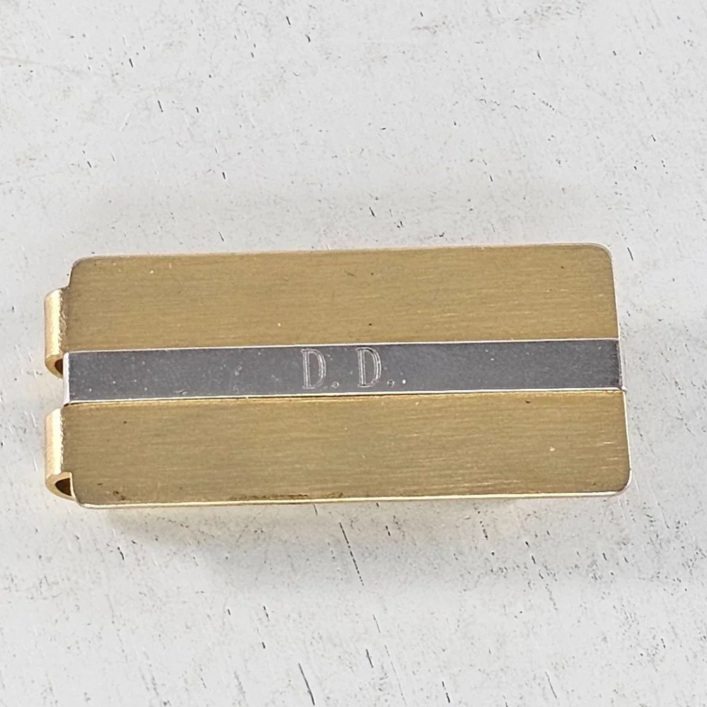 Vintage Anson Money Clip Monogrammed DD Gold Tone Silver Stripe